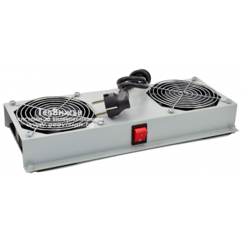 FORMRACK F021F2V: Вентилаторен блок с 2 вентилатора и бутон за вкл./изкл. за стенни 19" шкафове