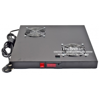 FORMRACK F024F2T: Вентилаторен блок с 2 вентилатора и термостат за стоящи 19" шкафове