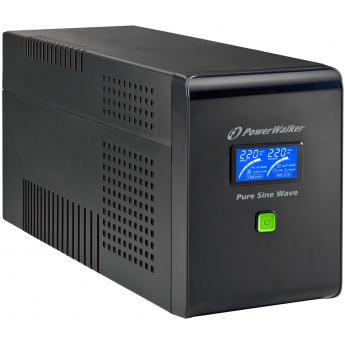 UPS PowerWalker VI2000PSW, 2000VA 1400W Max, Line Interactive, чиста синусоида, 2 Батерии 12V/10 Ah, LCD панел, RJ45 защита