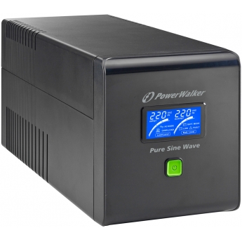 UPS PowerWalker VI750PSW, 750VA 480W Max, Line Interactive, чиста синусоида, 1 Батерия 12V/9 Ah, LCD панел, RJ45 защита