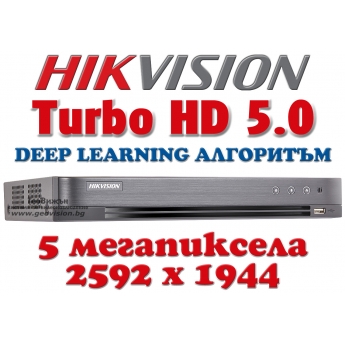 4 канален професионален цифров видеорекордер HIKVISION iDS-7204HUHI-K1/4S. Вграден Deep Learning алгоритъм за класификация на обекти. Поддържа 4 HD-TVI камери до 5 MPX, AHD до 5 MPX, CVI до 4 MPX