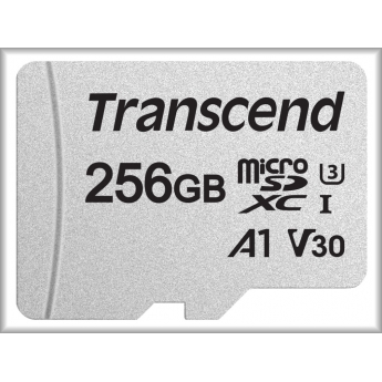 MicroSD карта памет: Transcend 256 GB, Class10 UHS-I: скорост на четене до 95 MB/s, скорост на запис до 45 MB/s