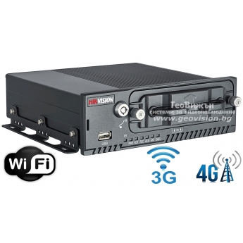 4 канален мобилен HD-TVI цифров видеорекордер за видеонаблюдение и запис в превозни средства: HIKVISION DS-MP5504/GLF/WI58 - 2 мегапиксела, с вграден 3G и 4G модул и Wi-Fi модул