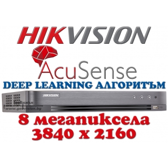 4 канален професионален 4K цифров видеорекордер HIKVISION iDS-7204HUHI-M1/S/A. Вграден Deep Learning алгоритъм за разпознаване на човешки лица на 1 канал и за класификация на хора и превозни средства 
