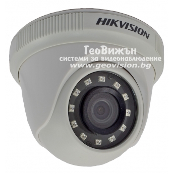 HD-TVI/AHD/CVI/CVBS куполна камера HIKVISION DS-2CE56D0T-IRPF: 2 мегапиксела 1920x1080 px, Обектив: фиксиран 2.8 mm, за вътрешен монтаж