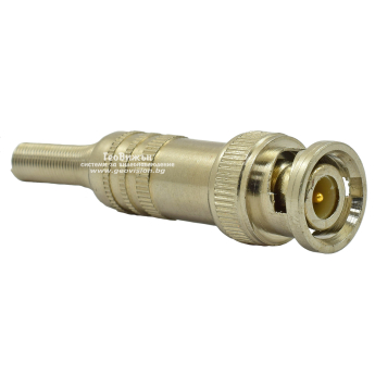 BNC конектор за микрокоаксиален кабел с винт. Пружинен предпазител ф4.3 мм
