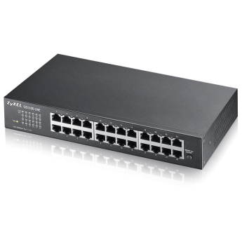 Мрежов суич без PoE захранване ZYXEL: GS1100-24E - 24xRJ45 LAN порта, скорост 10/100/1000 Mbps