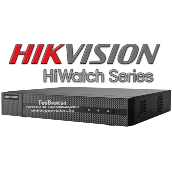 4 канален бюджетен IP мрежов видеорекордер HIKVISION HiWatch: HWN-4104MH. Поддържа 4 мрежови IP камери до 8 MPX